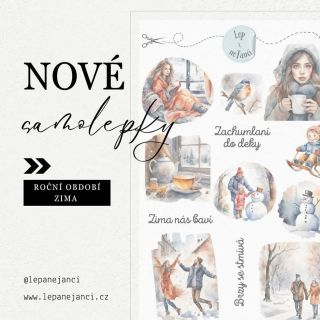 Nové samolepky ZIMA jsou tady! 💙✨ Sněhové vločky, hrnky horké čokolády, huňaté svetry a roztomilé zimní motivy ☕❄️...